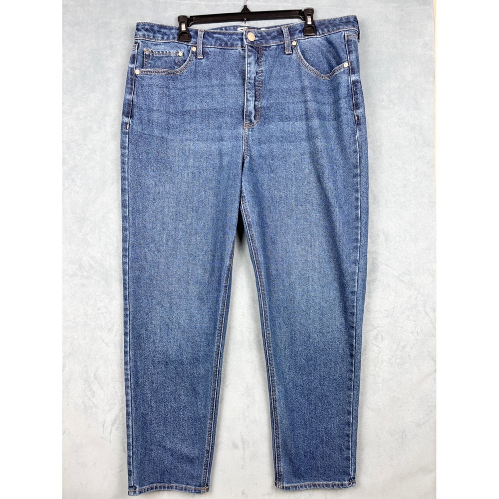 Seven7 Womens Slim Straight Leg Jeans Blue Denim High Rise Size 16 MY10158DE